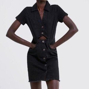 Zara black denim dress